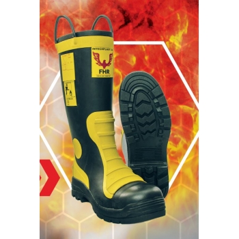 Buty strażackie gumowe Brandbull FHR 004  (Z WKŁADKĄ ODPORNOŚCIOWĄ NA PRZECIĘCIE PIŁĄ ŁAŃCUCHOWĄ)